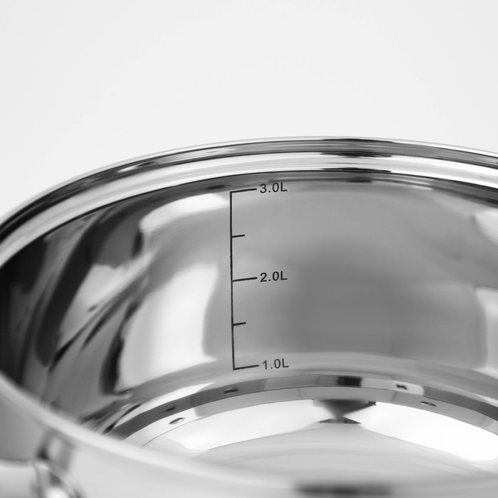 Набор кастрюль из нержавеющей стали Доляна «Гретте», 3 предмета: 1,6 л, 2,3 л, 3,2 л, крышки Набор кастрюль из нержавеющей стали Доляна «Гретте», 3 предмета: 1,6 л, 2,3 л, 3,2 л, крышки