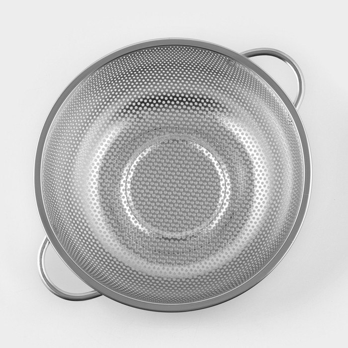 Дуршлаг из нержавеющей стали с ручками «Марко», d=25,5 см, две ручки Дуршлаг из нержавеющей стали с ручками «Марко», d=25,5 см, две ручки