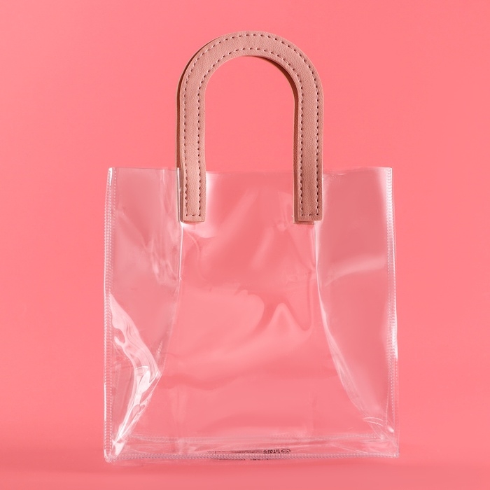 Пакет подарочный из ПВХ, розовый, 20 х 18 х 10 см Пакет подарочный из ПВХ, розовый, 20 х 18 х 10 см