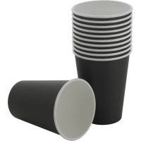 Стакан одноразовый бум 1-сл. d-90мм 300мл черный КОМУС 50шт/уп