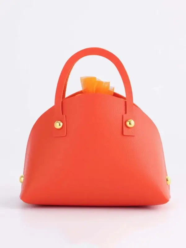 Кожанная подарочная сумочка 14 х 6,5 х 12,8 см оранжевая Кожанная подарочная сумочка 14 х 6,5 х 12,8 см оранжевая