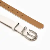 Ремень жен 05-01-02-01, Июнь2509, 3*0,3*110 см, без винта, пряж металл, 1 прокол, белый Ремень жен 05-01-02-01, Июнь2509, 3*0,3*110 см, без винта, пряж металл, 1 прокол, белый