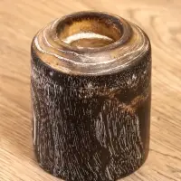 Подсвечник, d=3 см, 8&times;8&times;10 см, дерево джати, тёмно-коричневый