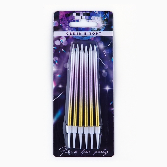 Свечи для торта «Make a wish», 6 шт., 13 х 0,5 см Свечи для торта «Make a wish», 6 шт., 13 х 0,5 см