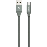 Кабель USB PERO DC-02 Type-C, 3А, 1м, серый