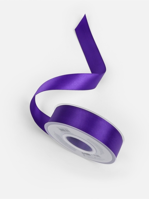 Лента атласная двухсторонняя №0470 25мм*25±1м фиолетовый TR