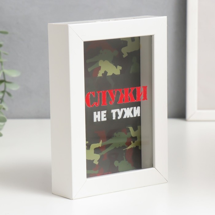 Копилка интерьерная пластик Копилка интерьерная пластик "Служи не тужи" 17х12х3,8 см