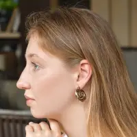 Серьги пластик &laquo;Леопард&raquo;, ракушка, цвет золото