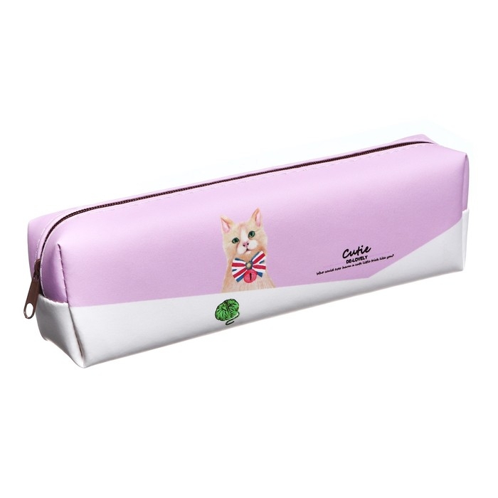 Пенал школьный Пенал школьный "Зверюшка", на молнии, сиреневый