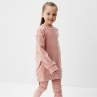 Костюм детский (свитшот, лосины) KAFTAN Plushy р.30 (98-104), розовый