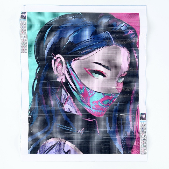 Алмазная мозаика с полным заполнением на холсте «Девушка неон», 30 х 40 см Алмазная мозаика с полным заполнением на холсте «Девушка неон», 30 х 40 см