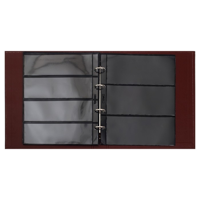 Альбом вертикальный для марок "Почтовые марки", 230 х 270 мм, (бумвинил, узкий корешок) с комплектом листов 5 штук, коричневый