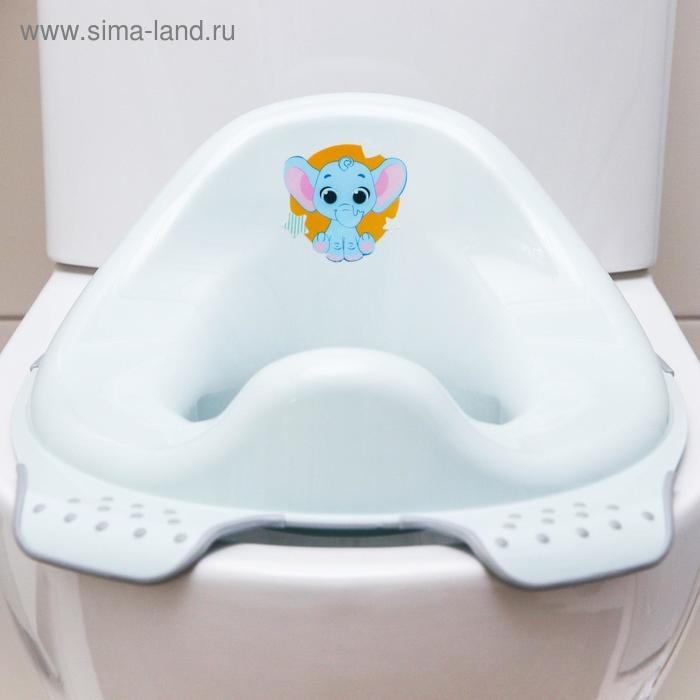 Детская накладка - сиденье на унитаз «Слоник» антискользящая, цвет голубой Детская накладка - сиденье на унитаз «Слоник» антискользящая, цвет голубой