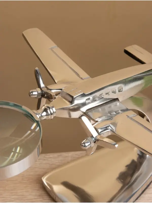 Лупа настольная &laquo;Самолёт&raquo;, 15&times;23&times;12.5 см, алюминий