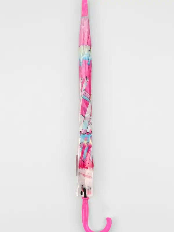 Зонт - трость детский &laquo;Единорог с радугой&raquo;, полуавтоматический, 8 спиц, R=40/47 см, d=80 см, розовый