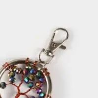 Брелок ловец снов "Древо жизни" 19 см, цв. фуксия, перламутр Брелок ловец снов "Древо жизни" 19 см, цв. фуксия, перламутр