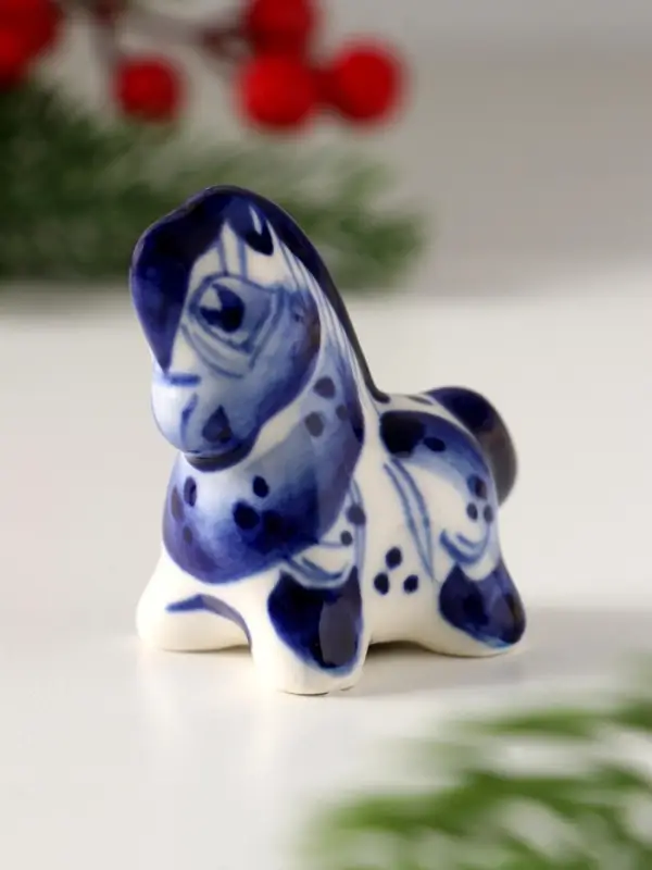 Сувенир Конь Красавец,5х4,5х3см, гжель Сувенир Конь Красавец,5х4,5х3см, гжель