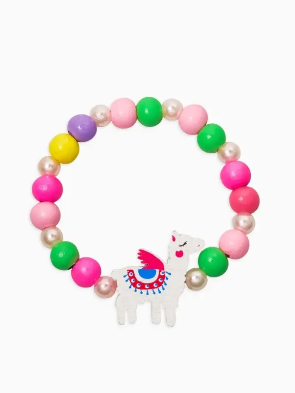 Набор детский &laquo;Выбражулька&raquo; 2 предмета: бусы, браслет, ламы, цветной