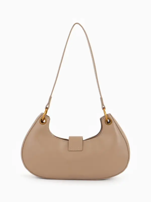 Сумка женская багет TEXTURA на молнии, 30&times;5&times;17 см, светло-коричневая