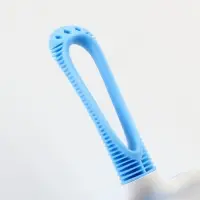 Пуходёрка Пижон Premium, 10&times;19 см, с каплями, с самоочисткой, облегчённая, пластик, голубая