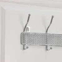 Вешалка настенная Доляна &laquo;Шах&raquo;, 4 двойных крючка, 32.5&times;13&times;6 см, хромированная