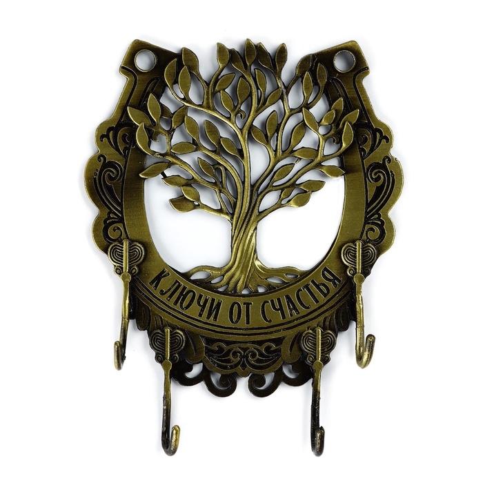 Ключница настенная «Ключи от счастья», дерево, 9.6 х 10.7 см Ключница настенная «Ключи от счастья», дерево, 9.6 х 10.7 см