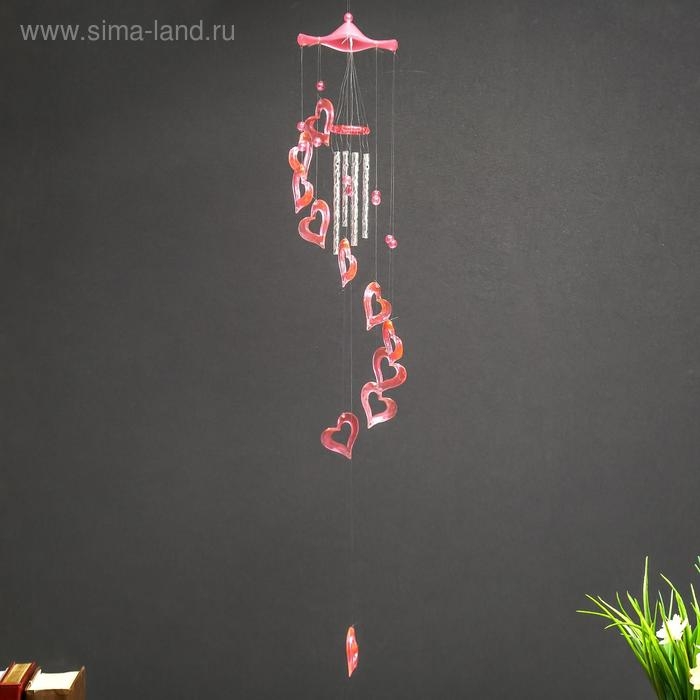 Музыка ветра пластик Музыка ветра пластик "Сердце" 4 трубочки 11 фигурок 50 см