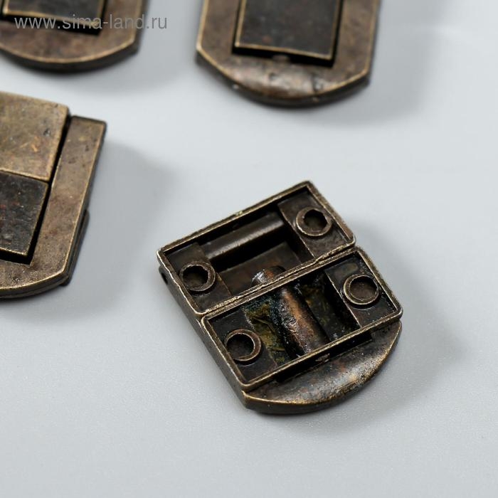 Замок металл для шкатулки Замок металл для шкатулки "Стиль" бронза 2,5х2 см