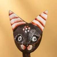 Сувенир «Кошка в ошейнике», 7×3.5×20 см, дерево