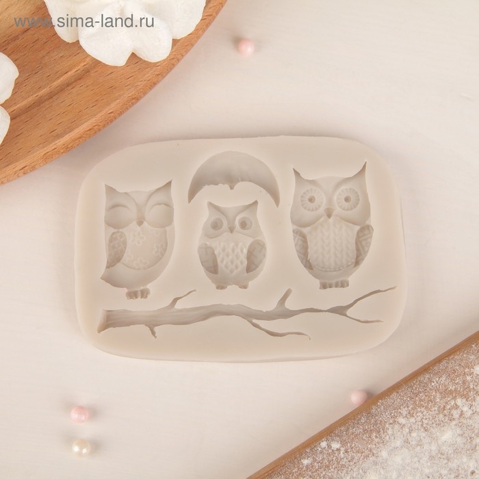 Молд Доляна &laquo;Совы&raquo;, силикон, 10&times;7&times;1,1 см, цвет МИКС