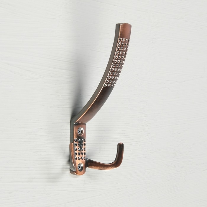 Крючок мебельный ТУНДРА TKT001, трехрожковый, медь Крючок мебельный ТУНДРА TKT001, трехрожковый, медь