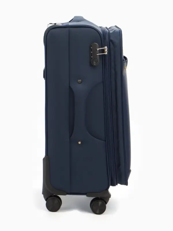 Чемодан на колёсах TEXTURA, кодовый замок, с увеличением, 42&times;26&times;68 см, 24", синий