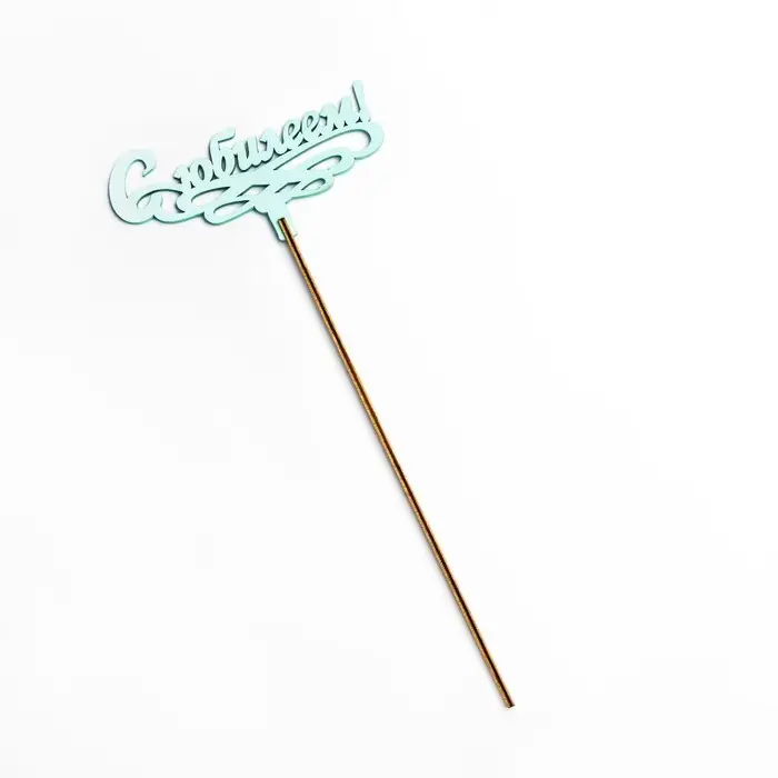 Топпер деревянный Топпер деревянный "С Юбилеем!" мятный 13х6 см