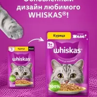 Влажный корм Whiskas для кошек, с курицей, желе, 75 г