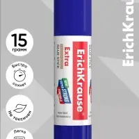 Клей-карандаш, ErichKrause Extra, PVP, усиленный, 15 г