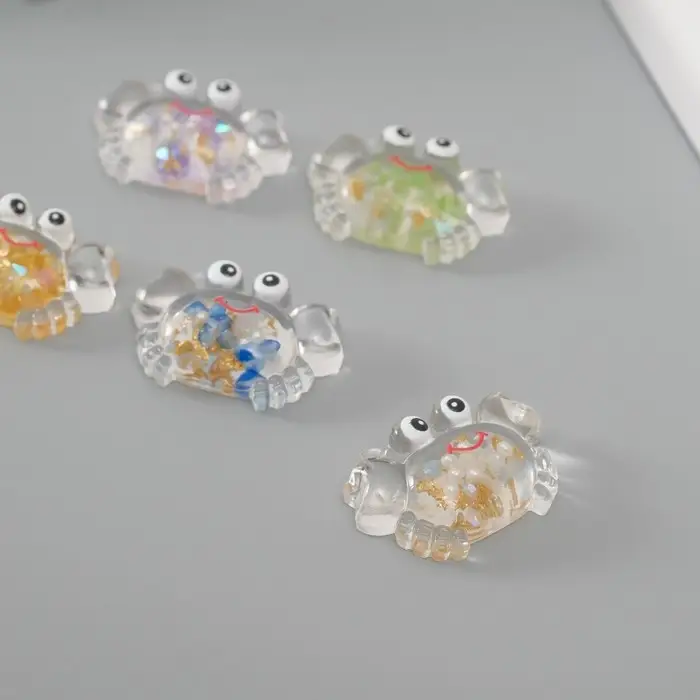 Подвеска для творчества акрил "Морской краб" светится в темноте МИКС 1,9х2,9х1 см