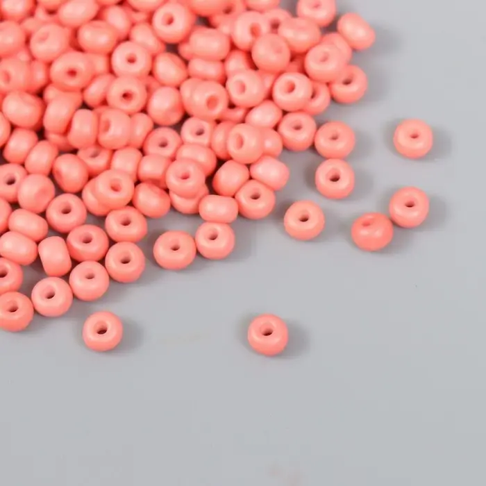 Бисер стекло 6/0  Бисер стекло 6/0 "Лососевый" 15 гр