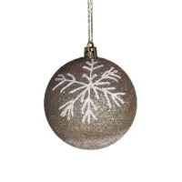 Ёлочные игрушки &laquo;Снежок&raquo;, шары новогодние, d=8 см, набор 2 шт., бело-золотой