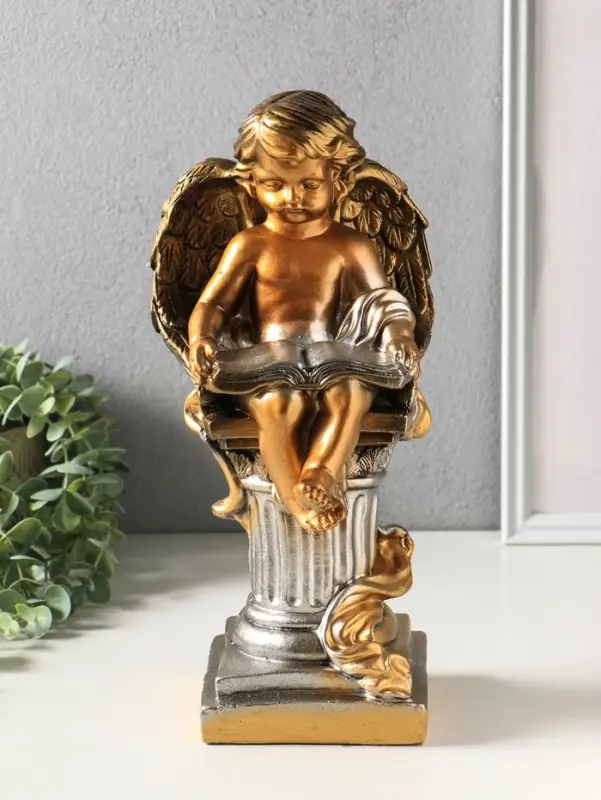 Фигура "Ангел с книгой сидя" бронза, 34х18х17 см