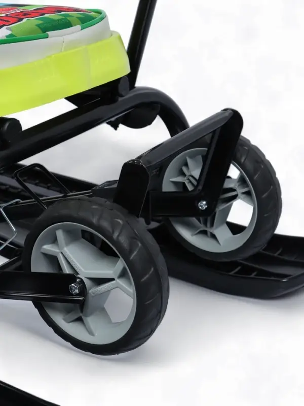 Снегокат «Пиксели», с родительской ручкой, со спинкой, зелёный, ТС6-СЛ/ПК Snow Cat Снегокат «Пиксели», с родительской ручкой, со спинкой, зелёный, ТС6-СЛ/ПК Snow Cat