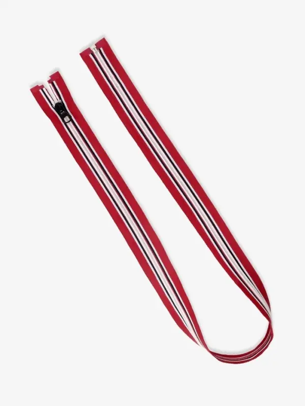 Молния &laquo;Спираль&raquo;, №5, разъёмная, замок автомат, 80 см, красная, белая, чёрная