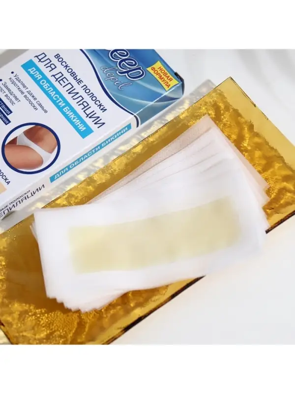 Восковые полоски Floresan Deep Depil для депиляции области бикини, с азуленом, 20 шт.