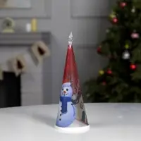 Светодиодная фигура &laquo;Ёлка со снеговиком&raquo; 7.5&times;21&times;7.5 см, пластик, от батареек CR2032&times;1, свечение мульти