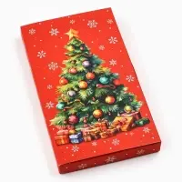 Коробка для шоколада новогодняя с местом для денег &laquo;Ёлочка&raquo;, 20&times;2&times;12 см