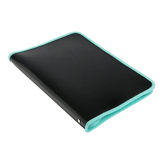 Папка пластиковая А4, 325 х 230 х 25 мм, молния вокруг, Calligrata Папка пластиковая А4, 325 х 230 х 25 мм, молния вокруг, Calligrata "Офис", ПМ-А4-11, 0.5 мм, цветная, текстура "песок", Black чёрная/мятная