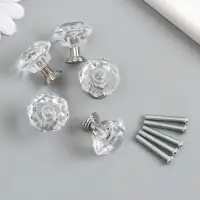 Ручка для шкатулки &laquo;Кристалл прозрачный&raquo;, металл под серебро, 2.6&times;2.6&times;2.4 см