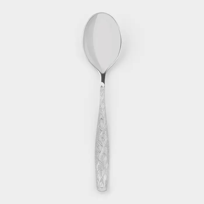 Ложка столовая &laquo;Уралочка&raquo;, длина 19.5 см, толщина 2 мм, цвет серебряный