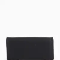 Кошелёк женский на магните, 19&times;3&times;10 см, однотонный, 3 отделения, чёрный