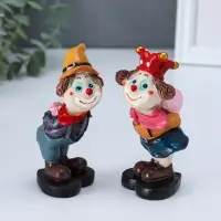 Набор фигурок полистоун &laquo;Клоуны - признание в любви&raquo;, 2 шт., 5.2&times;5&times;11.5 см