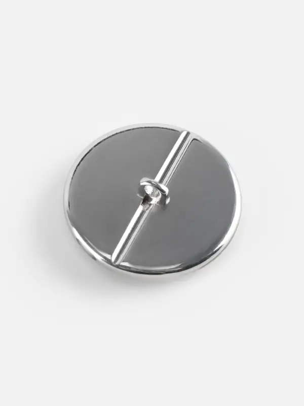 Пуговица металлическая на ножке &laquo;Рябь&raquo;, декоративная, d=25 мм, цвет чёрный, серебряный